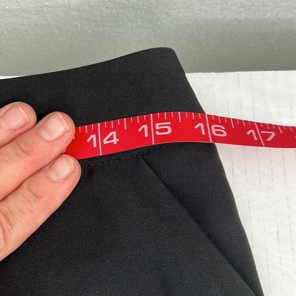 Skies Are Blue Front Slit Black Trouser Lightweight Silky Satin Pant SZ M Dressy - Picture 9 of 11